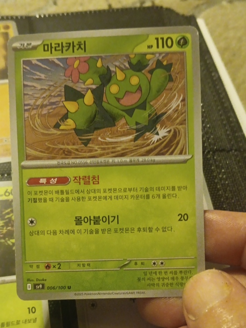 Pokemon Maractus Card - Green and Yellow Artwork